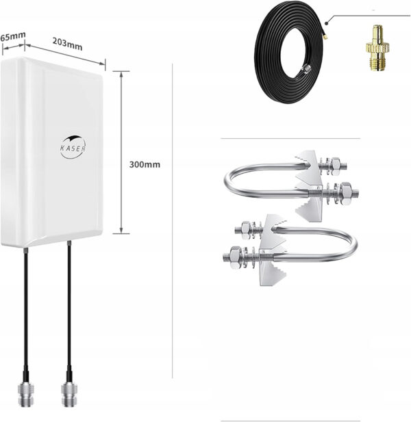 POWYSTAWOWA Antena KASER 4G LTE 5G, 698-2700, 3300-3800MHz zysk do 12 dBi - obrazek 2