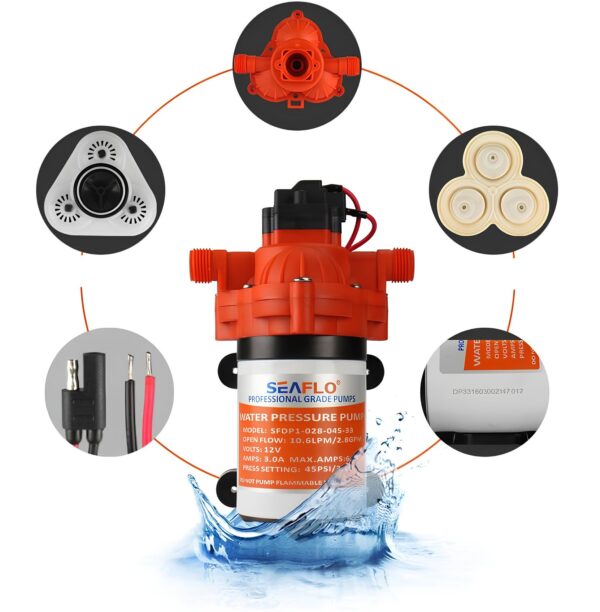 UŻYWANA Pompa membranowa SEAFLO 33 Series 12V/24V/220V 3.0GPM 45PSI - obrazek 4