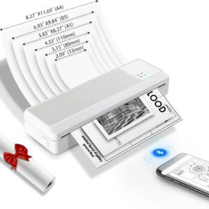 Przenośna drukarka termiczna A4 Vretti P83 Bluetooth Android/iOS do biura i podróży białą