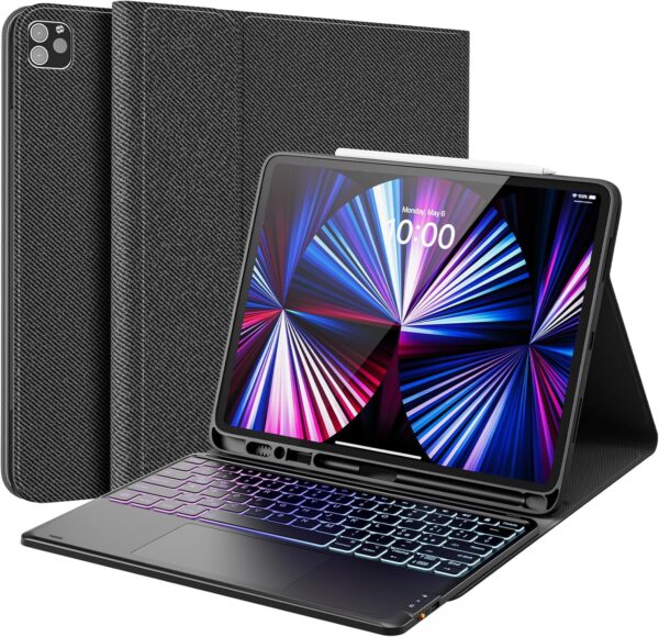 Klawiatura Earto z trackpadem dla iPad Pro 12.9 (6a/5a/4a/3a Gen), QWERTY