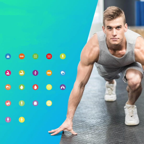 Waga podłogowa Healthkeep, na Androida i iOS, 180 kg inteligentna waga łazienkowa Bluetooth analiza składu ciała - obrazek 5