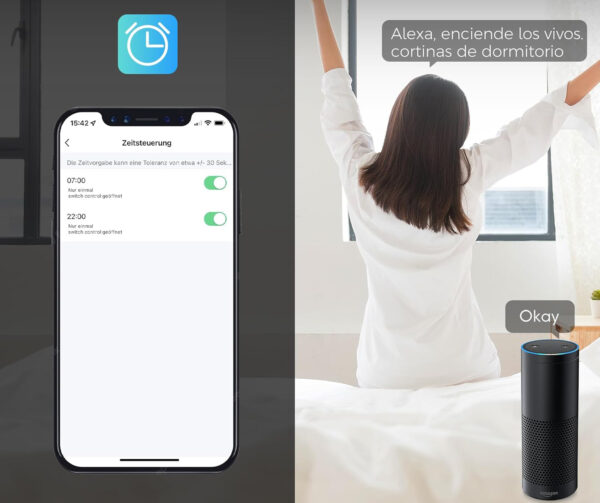 Przełącznik HeuxGir do zasłon WiFi z timerem, Alexa/Google Home, 4szt. - obrazek 7