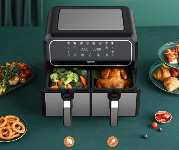 Frytownica dwustrefowa Innsky IS-AF008, 1700W, 4L+4L, do 200C, 8 programów - obrazek 3