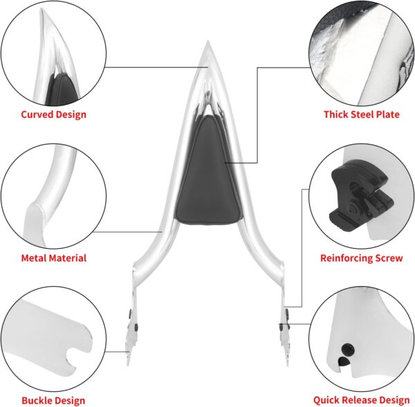 Zdejmowane tylne oparcie do Harley Touring Road King Road Glide Street Glide - obrazek 4