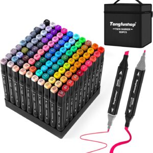 Zestaw markerów Tongfushop MKB-100 100 szt., podwójnych markerów, z torbą