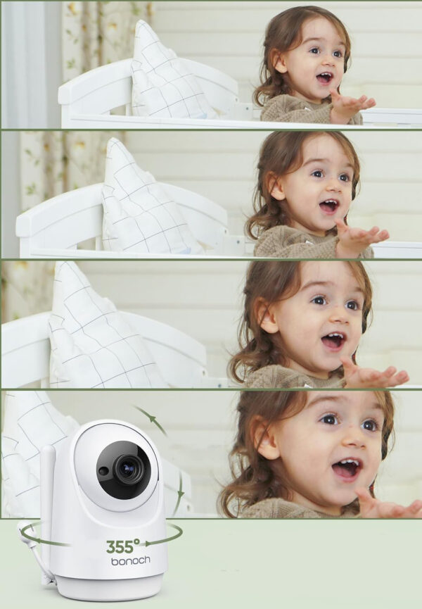 UŻYWANA Niania wideo bonoch 10000mAh IP65 720MP 20W kamera z monitorem dla dziecka i trybem nocnym - obrazek 4