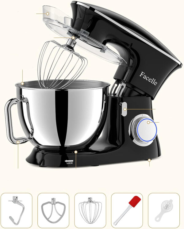 USZKODZONY Robot kuchenny Facelle SM-1554 1500W 8L black mikser z uszkodzeniem mechanicznym - obrazek 2