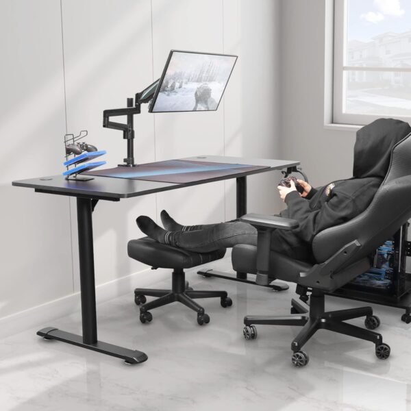 EUREKA ERGONOMIC taboret biurowy regulowany 35-43 cm obrotowy 360° czarny - obrazek 2