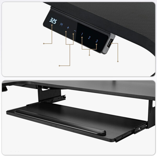 Regulowane biurko narożne EUREKA ERGONOMIC ERK-L60L-B-PRO-EU 155x110 cm - obrazek 4
