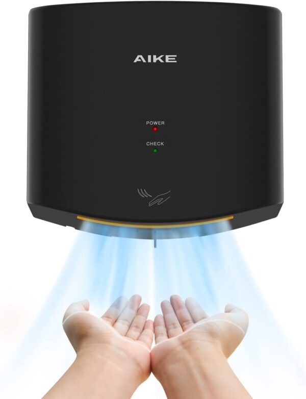 Suszarka do rąk AIKE Air Wiper, 220 V, 1400 W, czarna, Używany