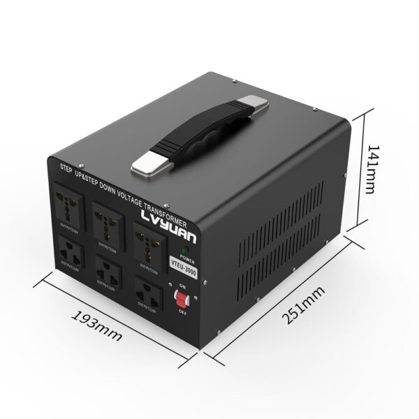 Przetwornik napięcia Yinleader 3000 VA 110 V, USA, 110V/220V, 3 gniazdka - obrazek 8