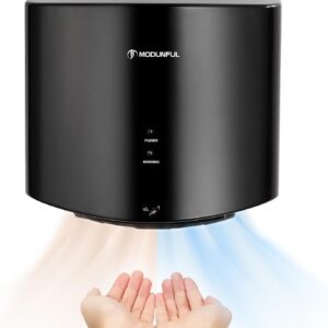 Elektryczna suszarka do rąk Modunful 1200W czarna szybkoschnąca suszarka z czujnikiem automatycznym i nowoczesnym designem