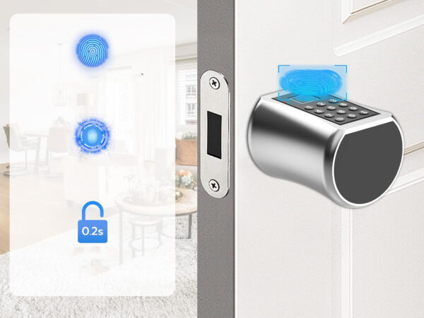 Zamek drzwiowy Fingerprint Eseesmart YL-71 35/35, kod, klucz, odcisk palca Powystawowy - obrazek 2