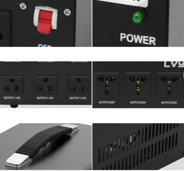 Przetwornik napięcia Yinleader 3000 VA 110 V, USA, 110V/220V, 3 gniazdka - obrazek 7