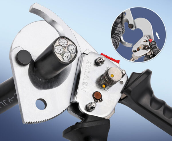 Obcinak do kabli NEWTRY XLJ-D-500, do 500mm², stal, wysuwany uchwyt - obrazek 3