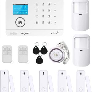 Bezprzewodowy alarm domowy TECPEAK A4-KIT RFID WiFi/GSM system zabezpieczeń do domu z pilotem