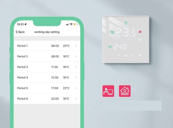 Beok Termostat Smart, WiFi ogrzewanie podłogowe, termostat do podgrzewania wody - obrazek 4
