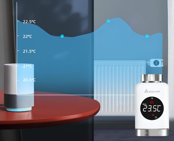 Termostat SALCAR do grzejnika WiFi zgodny z Alexa Google bez bramki - obrazek 2