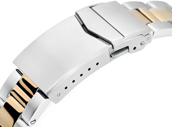 Pasek MiLTAT 22 mm złoty do zegarka Seiko SKX007 stal nierdzewna NIE ZESTAW - obrazek 5