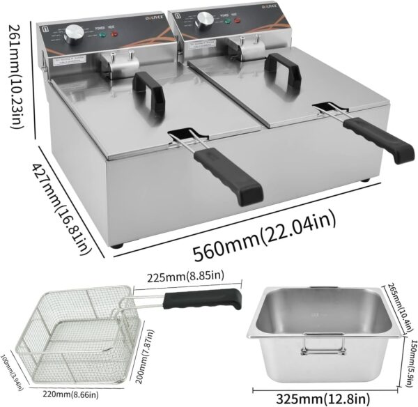 USZKODZONY Frytownica DULNICE DZL-20B 12L 2x3000 W do restauracji - obrazek 8