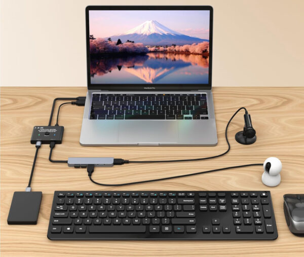 Przełącznik KVM YOUTINGHDAV C201, 100 W, 5 V, 7,5 x 6 x 1 cm, nie zestaw - obrazek 4