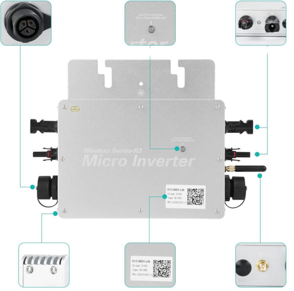 POWYSTAWOWY Mikroinwerter sieciowy MPPT Ailao WVC-700W-Life, WiFi - obrazek 6