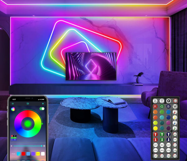 Taśma LED Neonowa LETIANPAI 18m, IP65, RGB, Synchronizacja Muzyki - obrazek 2