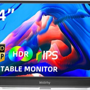 Przenośny monitor Wstirhy 14'' 1920x1080p IPS ekran matowy monitor dodatkowy do laptopa i konsoli