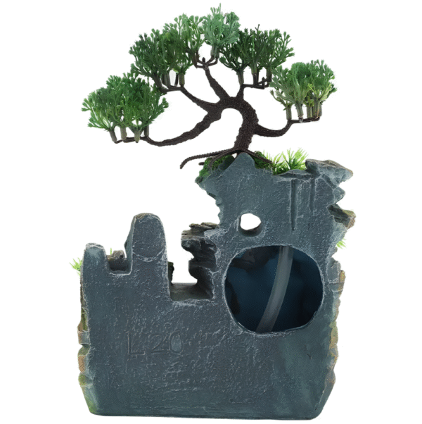 Stołowy wodospad Bonsai Feng Shui RESTEQ z oświetleniem i mgłą - obrazek 2