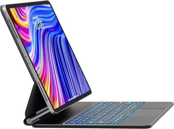 Etui z klawiaturą Earto do iPad Pro 12.9 (M2, 2024), 7 RGB, magnetyczne, QWERTY