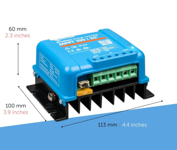 Kontroler ładowania słonecznego Victron Energy BlueSolar MPPT, 100V 20A 48V - obrazek 3