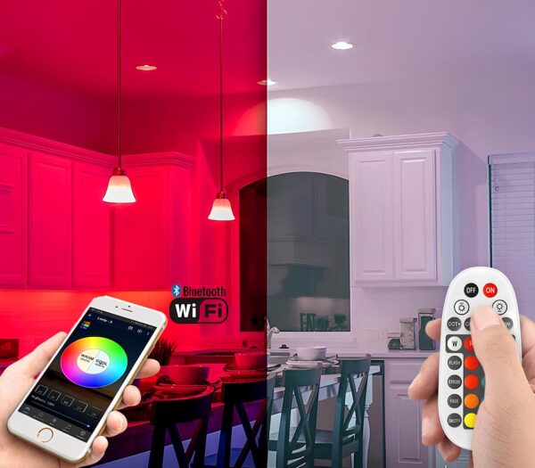 Zestaw 10 inteligentnych lamp LED RGB GEYUEYA Bluetooth 5W 350 lm - obrazek 4
