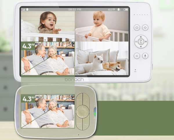 UŻYWANA Niania wideo bonoch 10000mAh IP65 720MP 20W kamera z monitorem dla dziecka i trybem nocnym - obrazek 8