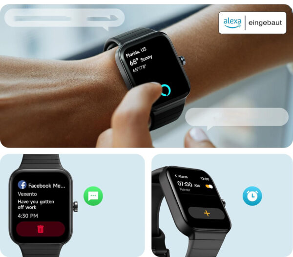 Smartwatch IDW15, Bluetooth, IP68, dla Android/iOS, czarny - obrazek 5