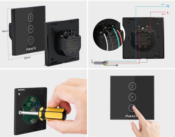 Przełącznik rolet okiennych Maxcio, 10 A, 220 V, WiFi, zestaw 4 szt. - obrazek 6