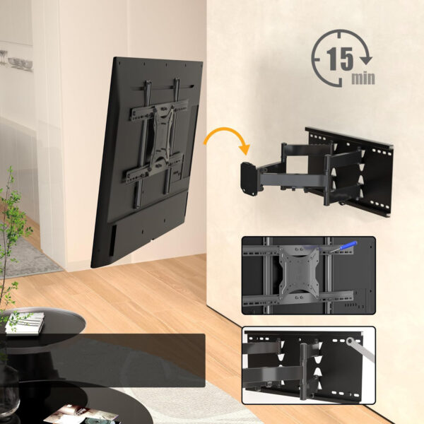 Uchwyt ścienny do telewizora BONTEC CT137B-v02, 34-80'', do 65 kg, Powystawowy - obrazek 2
