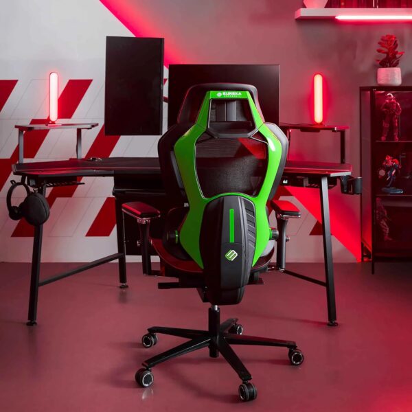 Fotel gamingowy EUREKA ERGONOMIC COD-MW2-01G z zagłówkiem, Używany - obrazek 4