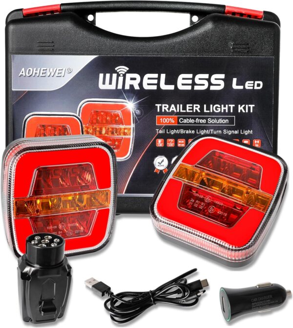 Bbezprzewodowe magnetyczne światła AOHEWEI LED 12/24V do przyczep