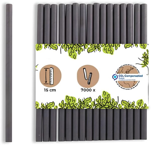 Słomki papierowe biodegradowalne BIOZOYG 15 cm Ø7 mm czarne 7000 szt.