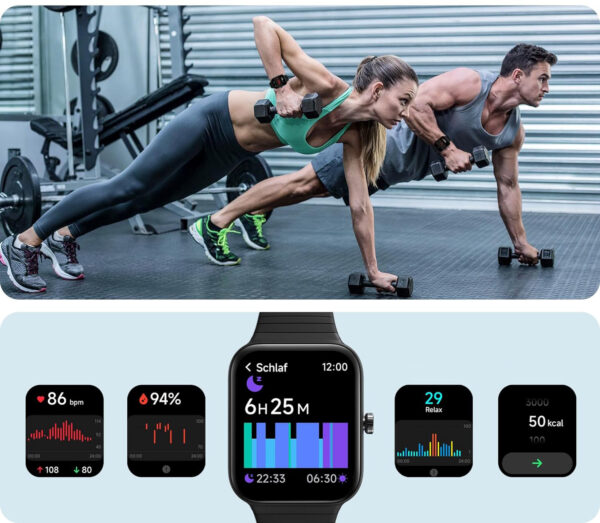 Smartwatch IDW15, Bluetooth, IP68, dla Android/iOS, czarny - obrazek 2