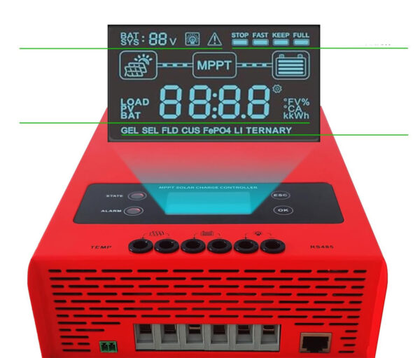 Regulator Ładowania ESF48L60A MPPT SolaMr 60A z LCD - obrazek 2