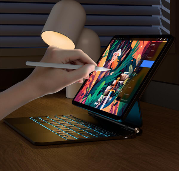 Etui z klawiaturą do iPad 10/11" (2022/2025) Nuflaz X8 QWERTZ DE magnetyczne  POWYSTAWOWY - obrazek 5