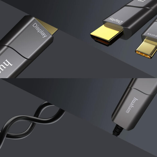 Światłowodowy kabel USB C-HDMI huaham 7,5 m 4K 60Hz do MacBook iPad Surface - obrazek 3
