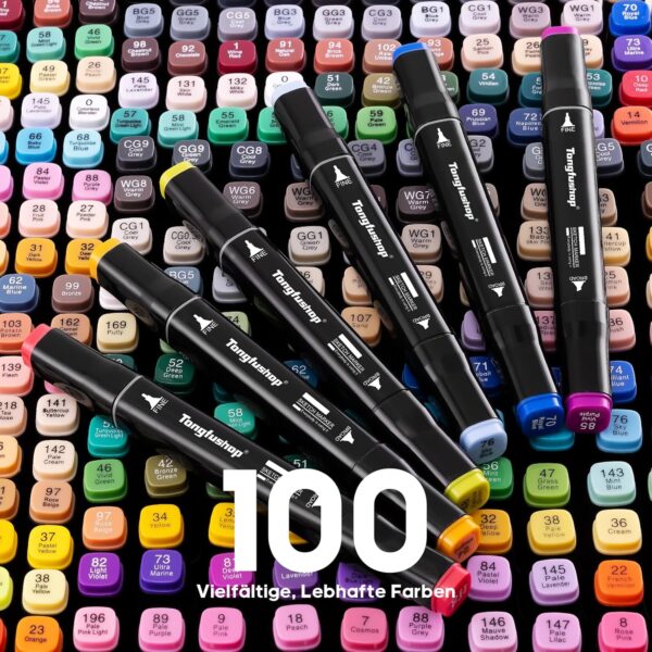 Zestaw markerów Tongfushop MKB-100 100 szt., podwójnych markerów, z torbą - obrazek 3