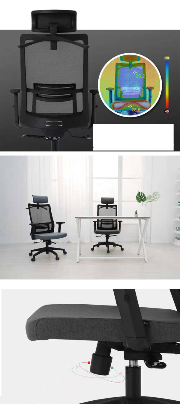 Ergonomiczne krzesło biurowe G31 LB31HB, obrotowe, z siatką, dla studentów - obrazek 7