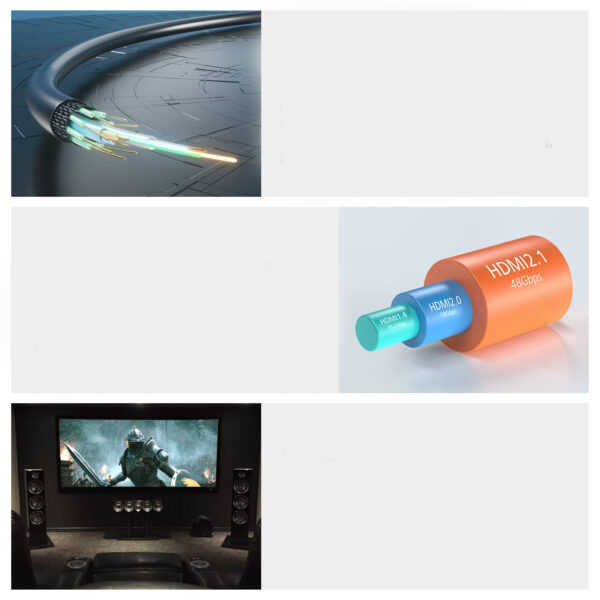 Światłowodowy kabel HDMI RUIPRO 8K CL2 2.1 48Gbps 7,6 m kabel optyczny do transmisji obrazu Ultra HD - obrazek 4