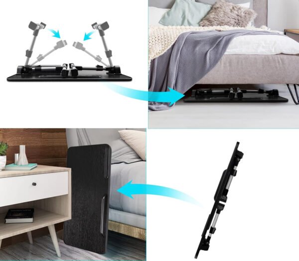 Stolik na laptopa AirOpen AC077 składany 60×34 cm czarny przenośny blat biurkowy z regulacją - obrazek 6