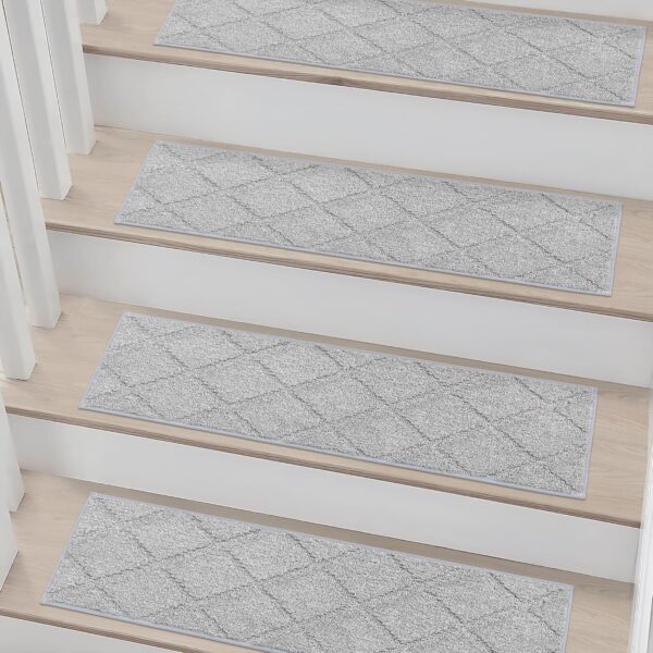 Zestaw 15 mat COSY HOMEER na schody, 70x22 cm, antypoślizgowe, szare - obrazek 10