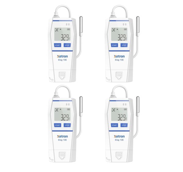 Xetron Elog10E Rejestrator temperatury czujnik zewnętrzny -30C do 70C 4 szt