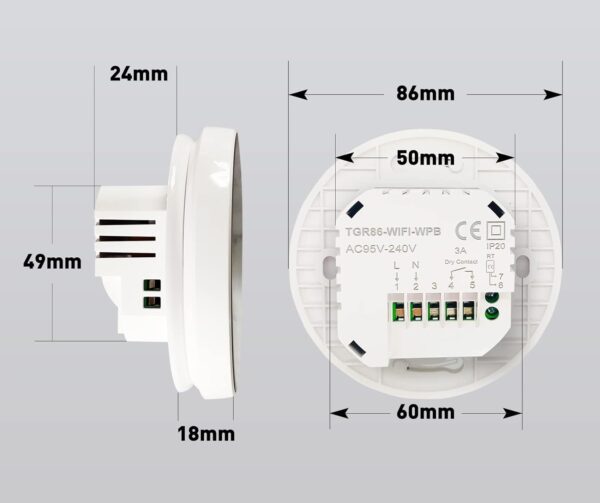 Termostat Beok TGR86WIFI do ogrzewania Wi-Fi 3A Alexa, Google - obrazek 7